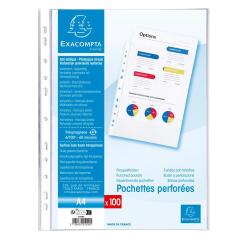 Estuche Exacompta de 100 fundas taladros polipropileno liso 6x100º - A4