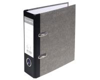 Classeur à levier papier marbre gris dos de 70mm - A5 vertical. - Gris-dos noir