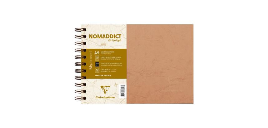 Album de voyage Age Bag reliure intégrale A5 paysage 80 pages ligné 120g + uni à grain 160g