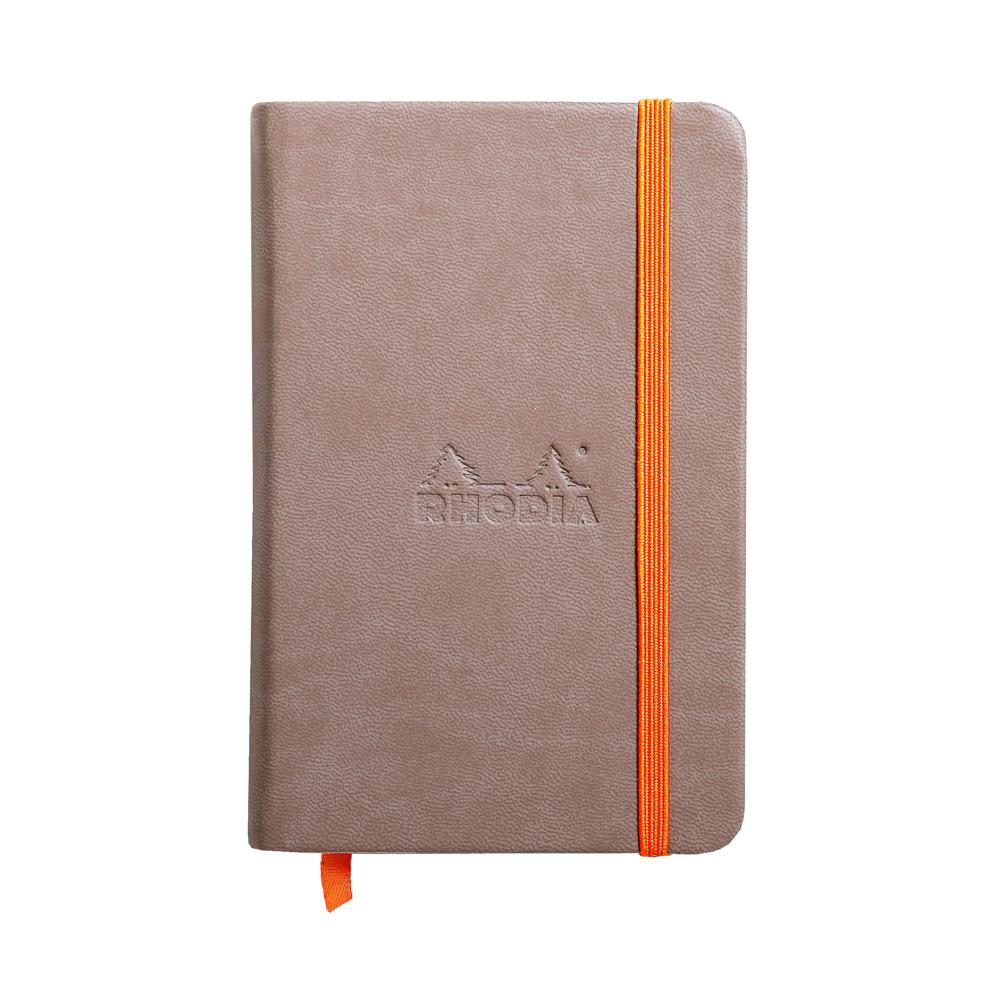 Rhodiarama Webnotepad Rembordé Rigide 9x14 Cm 192 Pages Ligné Microperforé Papier Ivoire 90g Fermeture Elastique Sauge