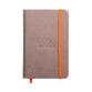 Rhodiarama carnet rembordé rigide 9x14 cm 192 pages ligné papier ivoire 90g fermeture élastique - Taupe