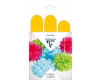 PAPIER DE SOIE, Set de 3 pompons à suspendre Ø30x1 et Ø40x2 - Jaune