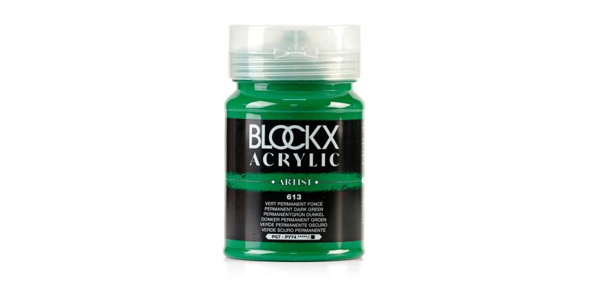 Peinture acrylique fine pot 500ml - Vert permanent foncé