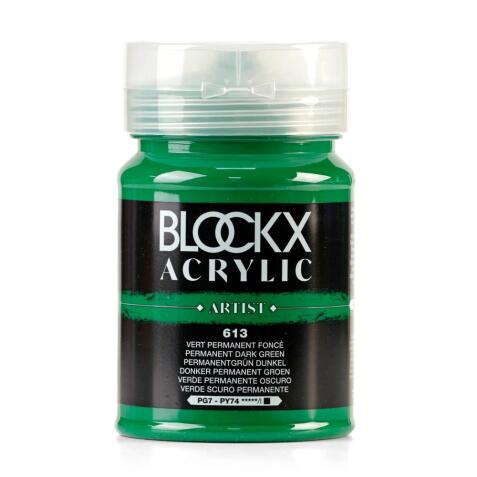 Peinture acrylique fine pot 500ml - Vert permanent foncé