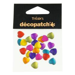 Sachet 24 coeurs 1cm - flashy - Assortiment vif