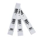 Carnet de 50 tickets vestiaires numérotés de 3 volets (dont 2 volets avec trous) - Format 20x3 cm