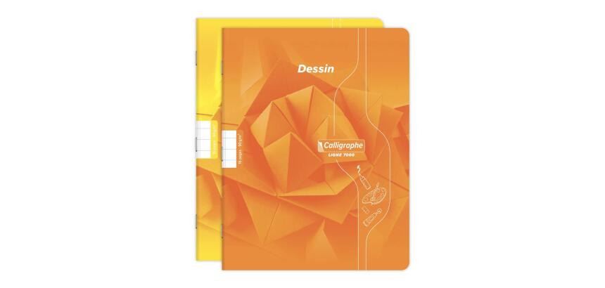 Cahier Dessin scolaire piqué 7000 17x22 cm 16 pages 10x10 90 g - Assortis