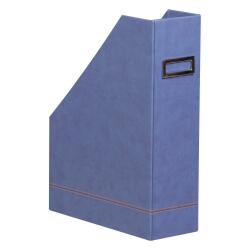 Rhodiarama porte-revues simili cuir italien 10x25x31 cm - Saphir