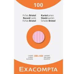 Fichas de cartulina bristol 205 g/m2 - Rayado - 100x150 mm - Colores surtidos