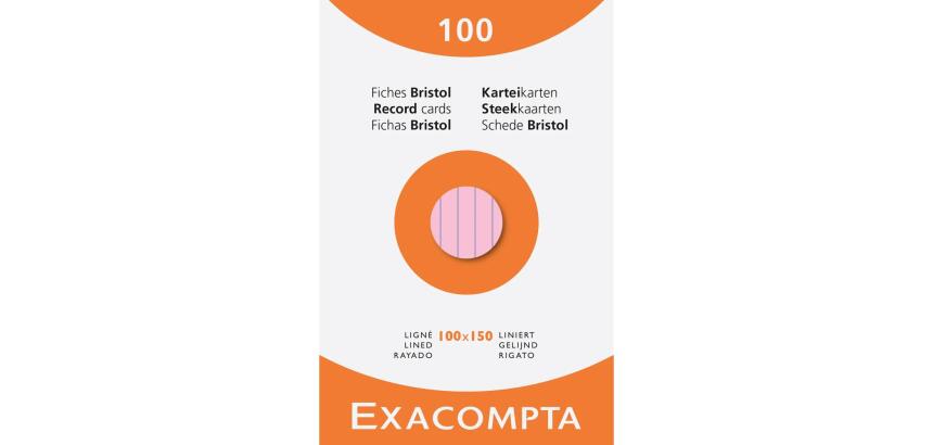 Fichas de cartulina bristol 205 g/m2 - Rayado - 100x150 mm - Colores surtidos