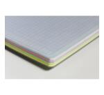 Cahier reliure intégrale A4+ 240 pages détachables perforé 4 trous petits carreaux + marge et cadre en-tête 4 couleurs de papier Couleur aléatoire - Assortis