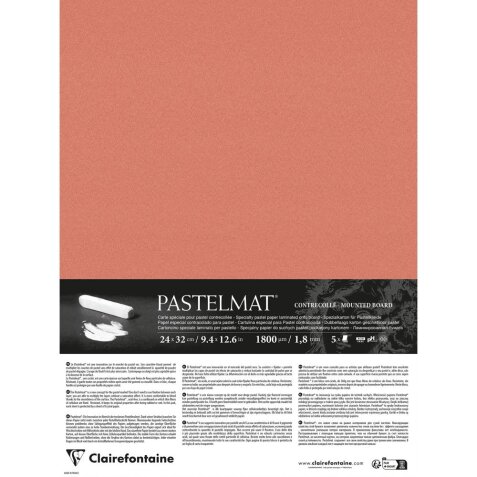 Pastelmat contrecollé 5 feuilles 24x32cm - Sanguine