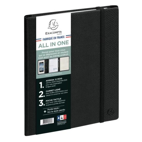 Agenda de bureau All in one Horizons 20S Visuel spiralé Kaa 15 x 21 cm Semainier Janvier à décembre 2026 - Noir