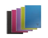 Cahier reliure intégrale Linicolor INTENSIVE A4 100 pages grands carreaux couverture plastique polypropyène rainuré Couleur aléatoire - Assortis
