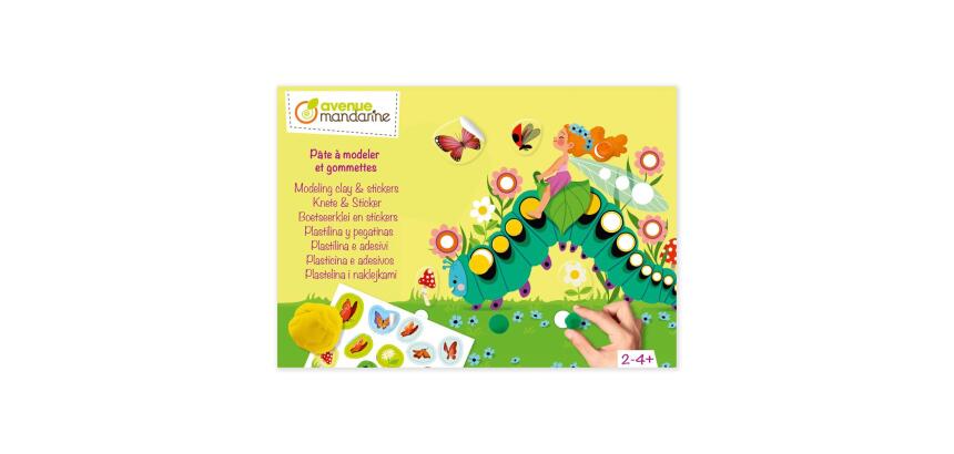 Boîte créative, Pâte à modeler et gommettes, Fées - Jaune