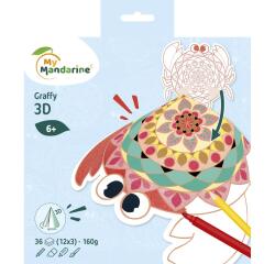 Graffy Pop Mandala 3D, Animaux marins - Bleu