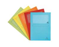 Paquete de 50 Subcarpetas con ventana con fuelle SUPER 160 g/m2 Exacompta - Colores surtidos