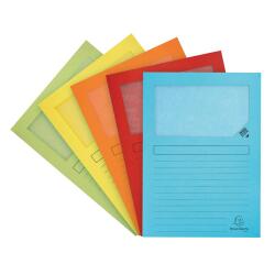 Exacompta 'Super' Zero Plastic Expandable Window Folders, A4 - Assorted colours