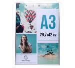 Cadre photo mural aluminium A3 - Argent