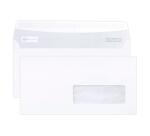 Boite de 500 Enveloppes Blanches DL-110x220mm -Auto-Adhésives - 80g/m2 - Fenêtre Papier Cristal 35x100 (position 20/20) - Blanc