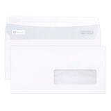 Boite de 500 Enveloppes Blanches DL-110x220mm -Auto-Adhésives - 80g/m2 - Fenêtre Papier Cristal 35x100 (position 20/20) - Blanc