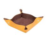 Rhodiarama vide-poche réversible simili cuir italien 12x12x4,5 cm - Chocolat