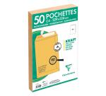 Paquet de 50 Pochettes Kraft Milleraies Brun C4-229x324 mm - Auto-Adhésives - 90g/m2 - Brun