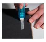 Adhesivo doble cara (expositor de 6) 10x7 cm - Rollo de 13 m - Turquesa