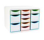 Moule de classement Storebox Multi 11 tiroirs Black Office - Blanc/arlequin