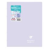 Cahier piqué Koverbook Blush 24x32cm 96 pages grands carreaux couverture polypropylène opaque bicolore - Lilas/Vert tilleul