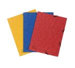 Paquet de 3 chemises à élastiques 3 rabats carte lustrée 355gm2 - A4 - Couleurs assorties