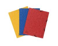 Paquet de 3 chemises à élastiques 3 rabats carte lustrée 355gm2 - A4 - Couleurs assorties