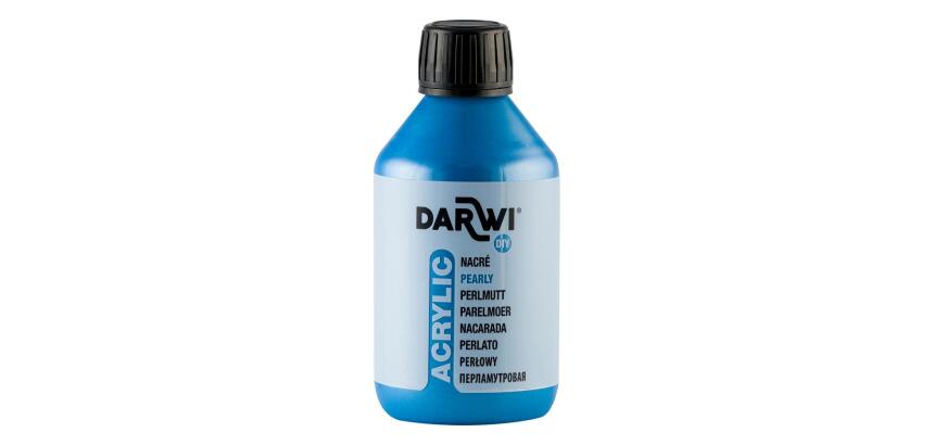 Darwi Flacon de 250 ml de Peinture Acrylique Universelle Nacrée - Bleu nacré