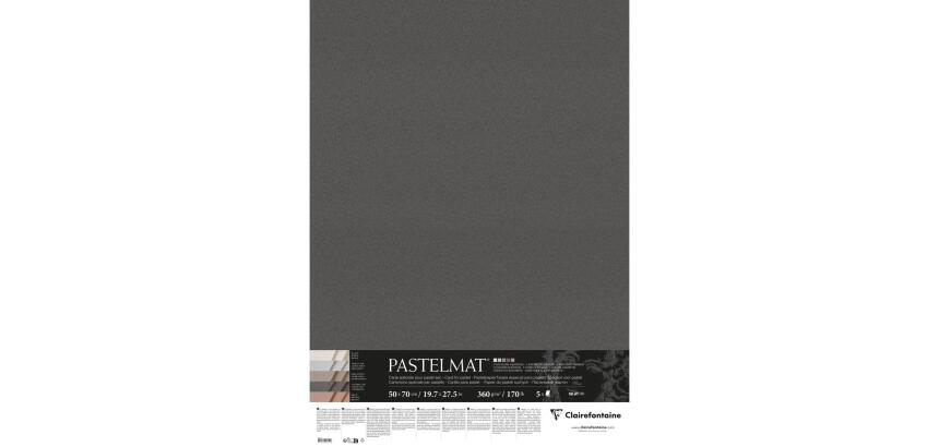 Pastelmat paquet 5F 50x70cm 360g assorti 5 couleurs