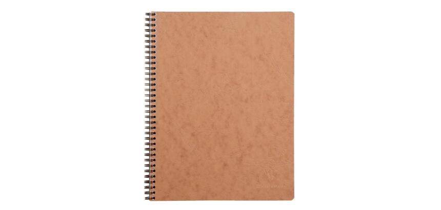 Carnet reliure intégrale Age Bag A4+ 160 pages détachables perforé 4 trous petits carreaux - Tabac