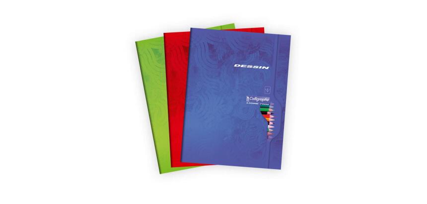 Cahier Dessin scolaire piqué 7000 24x32 cm 96 pages uni 120g - Assortis