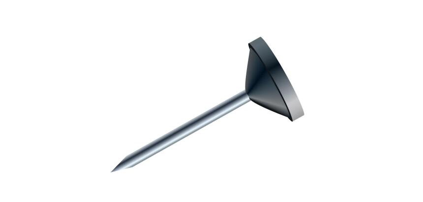 Boîte de 100 épingles à tête plate unie - Hauteur de pointe 8mm - 5mm de diamètre - Noir