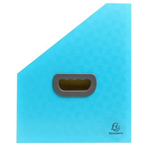 Trieur porte-revue 12 compatiments PP recyclé Pop'N Co - Cyan