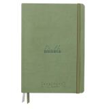 Rhodiarama Goalbook Creation rembordé rigide A5 100p papier lavis technique blanc uni 200g avec élastique - Céladon