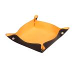 Rhodiarama vide-poche réversible simili cuir italien O&B réversible 12x12x4,5 cm - Orange