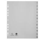 Intercalaires imprimés numériques PP recyclé gris 12 positions - A4 Maxi - Gris