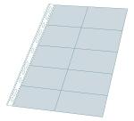 Sachet de 10 pochettes perforées pour cartes de visite 10 emplacements - polypropylène lisse 11/100e - A4 - Cristal