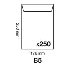 Boite de 250 Pochettes Kraft Adour Brun B5-176x250mm - Auto-Adhésives - 90g/m2 - Brun