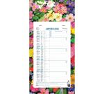 Calendrier mensuel Fleurs avec feuillets détachables 13 x 23 cm sur support plaque imprimée 16 x 33 cm 2026 - Visuels assortis