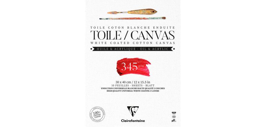 Toile à peindre Fleur de Lys bloc collé 10F 30x40cm 345g