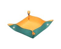 Rhodiarama vide-poche réversible simili cuir italien 12x12x4,5 cm - Eau