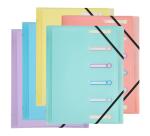 Clasificadores con 3 solapas ventanas troqueladas Chromaline Pastel - Tamaño: 25x32 cm para: A4 - Colores surtidos