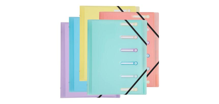 Clasificadores con 3 solapas ventanas troqueladas Chromaline Pastel - Tamaño: 25x32 cm para: A4 - Colores surtidos