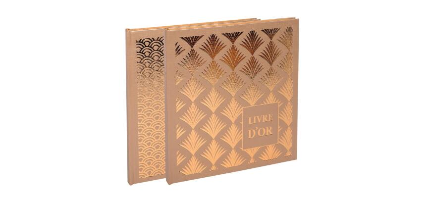 Livre d'or 140 pages tranche or - Format 21x19cm - PALMYRE
