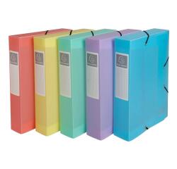 Chrom Pastel Box File A4 60mm PP 0.7mm - Assorted colours